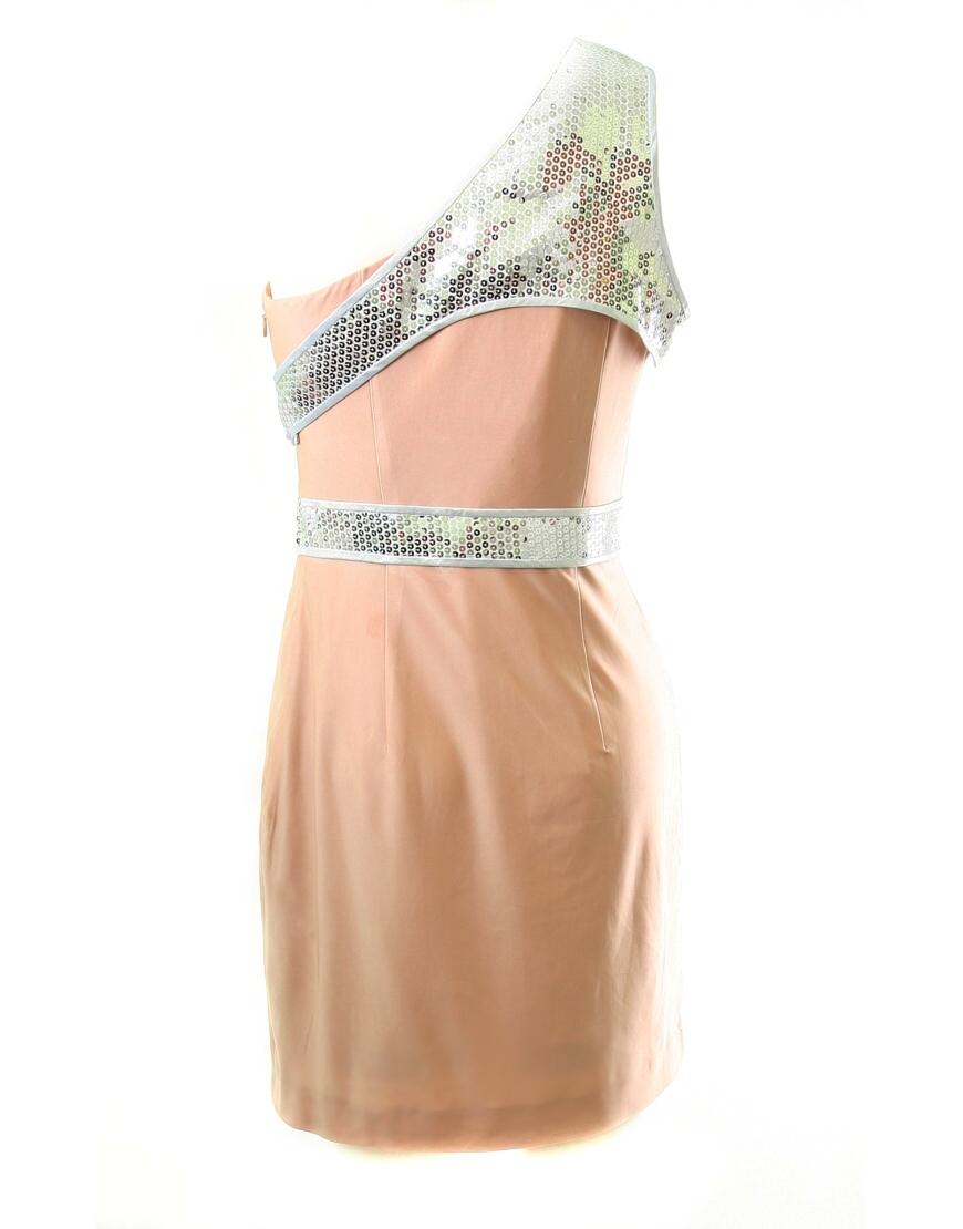 One shoulder sequin-detailed dress