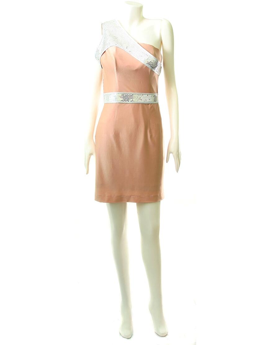 One shoulder sequin-detailed dress