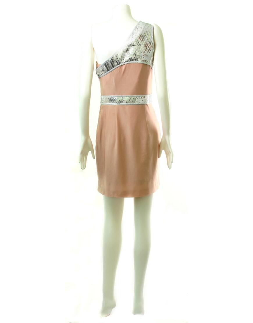 One shoulder sequin-detailed dress