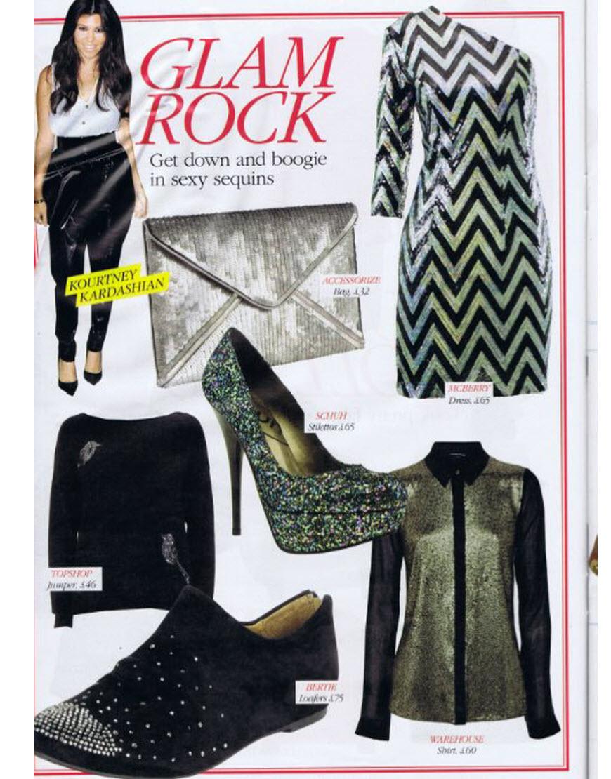 One sleeve sequin zig zag dress
