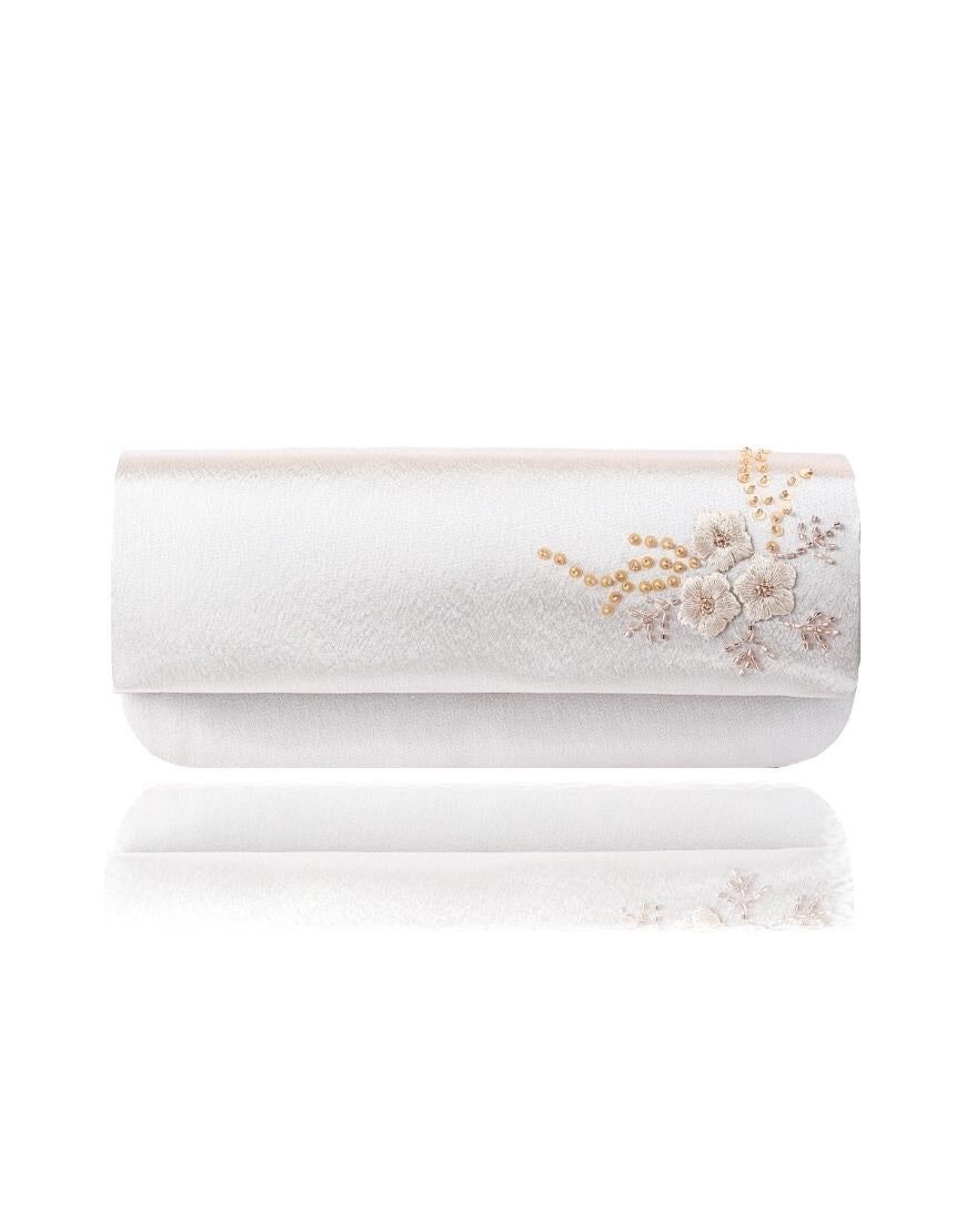 Floral-beads embellished clutch