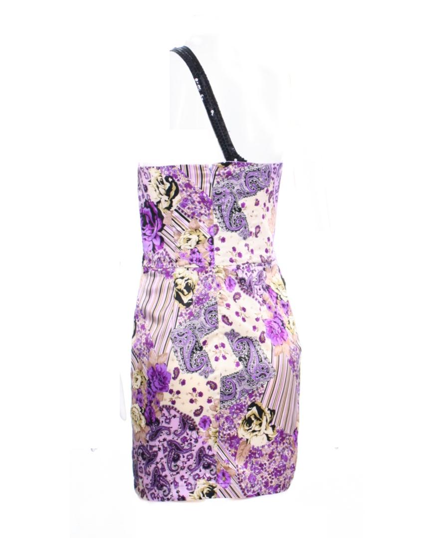 Print Sequin-Detailed Mini Dress