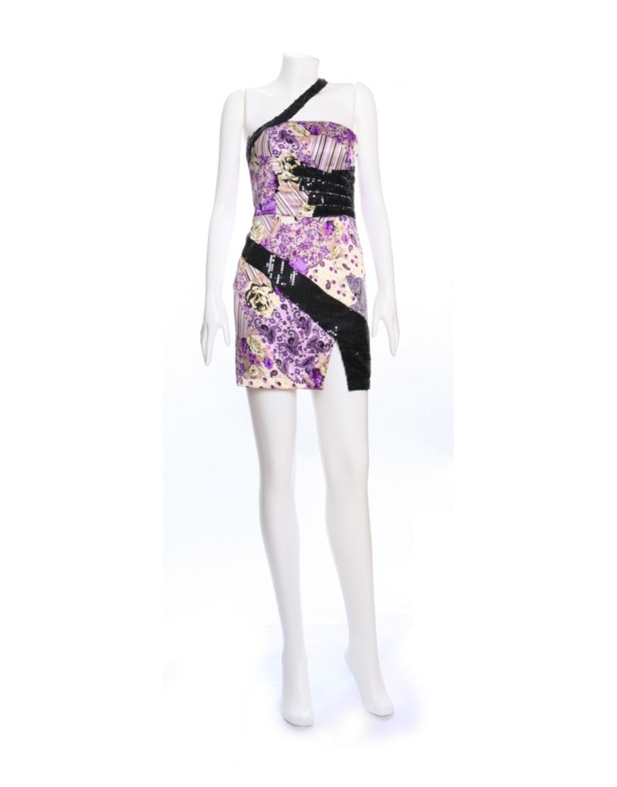 Print Sequin-Detailed Mini Dress