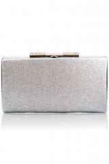 Silver Gemstone Box Clutch