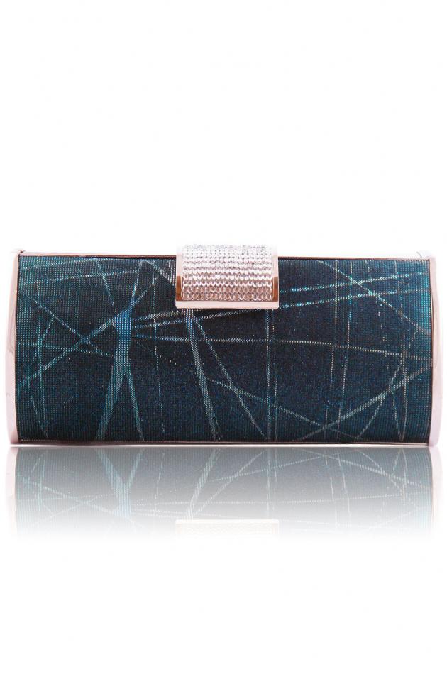 Blue Printed Diamond Clutch