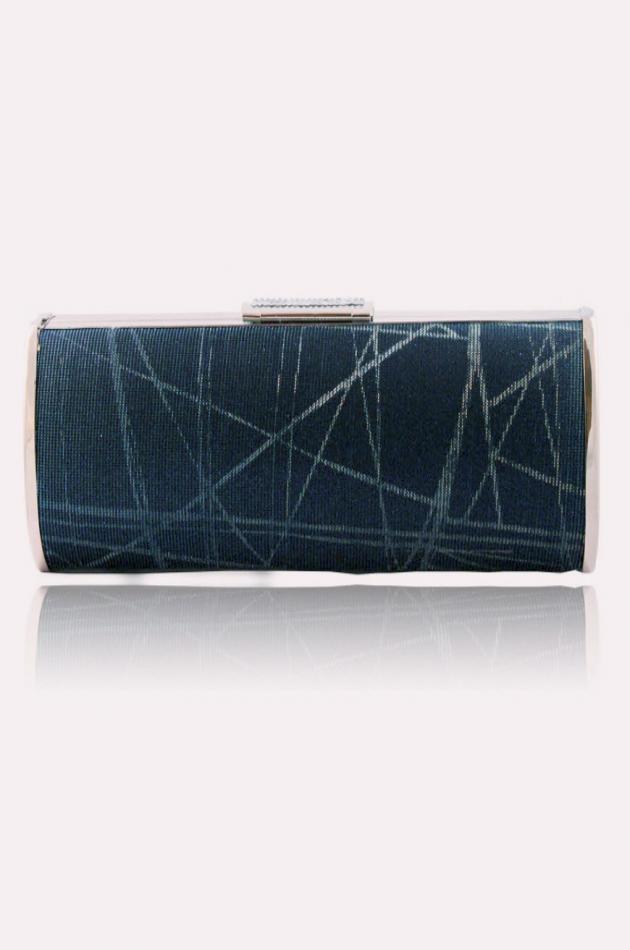 Blue Printed Diamond Clutch
