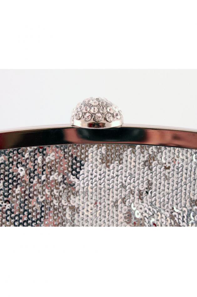 Sequin All Over Diamond Knot Clutch