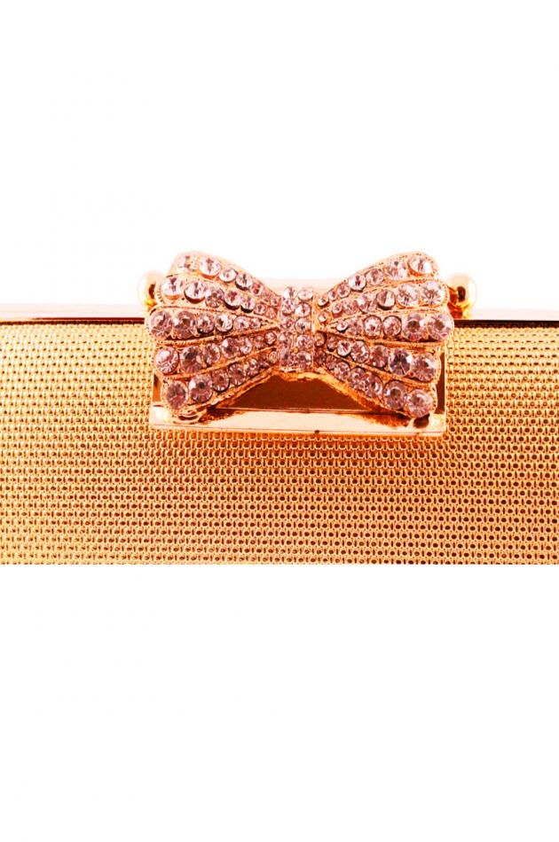 Gold Diamond Hard Case Clutch