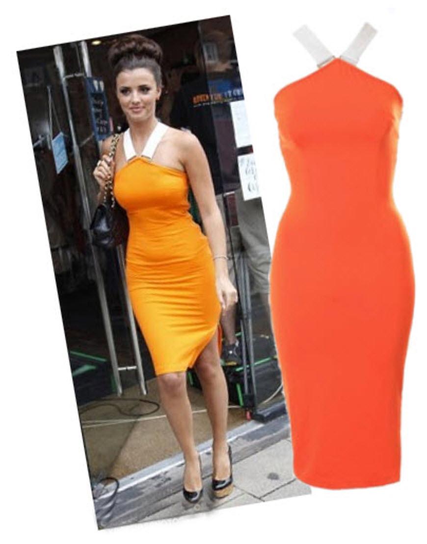 Leather strappy pencil dress as worn by Lucy Mecklenburgh