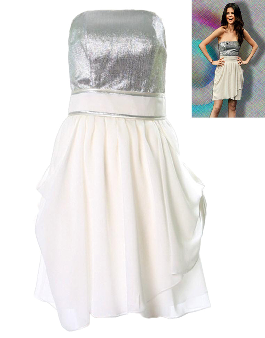 Metallic contrast mini dress