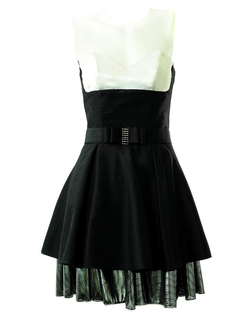 Chiffon panel bustier tiered skirt dress