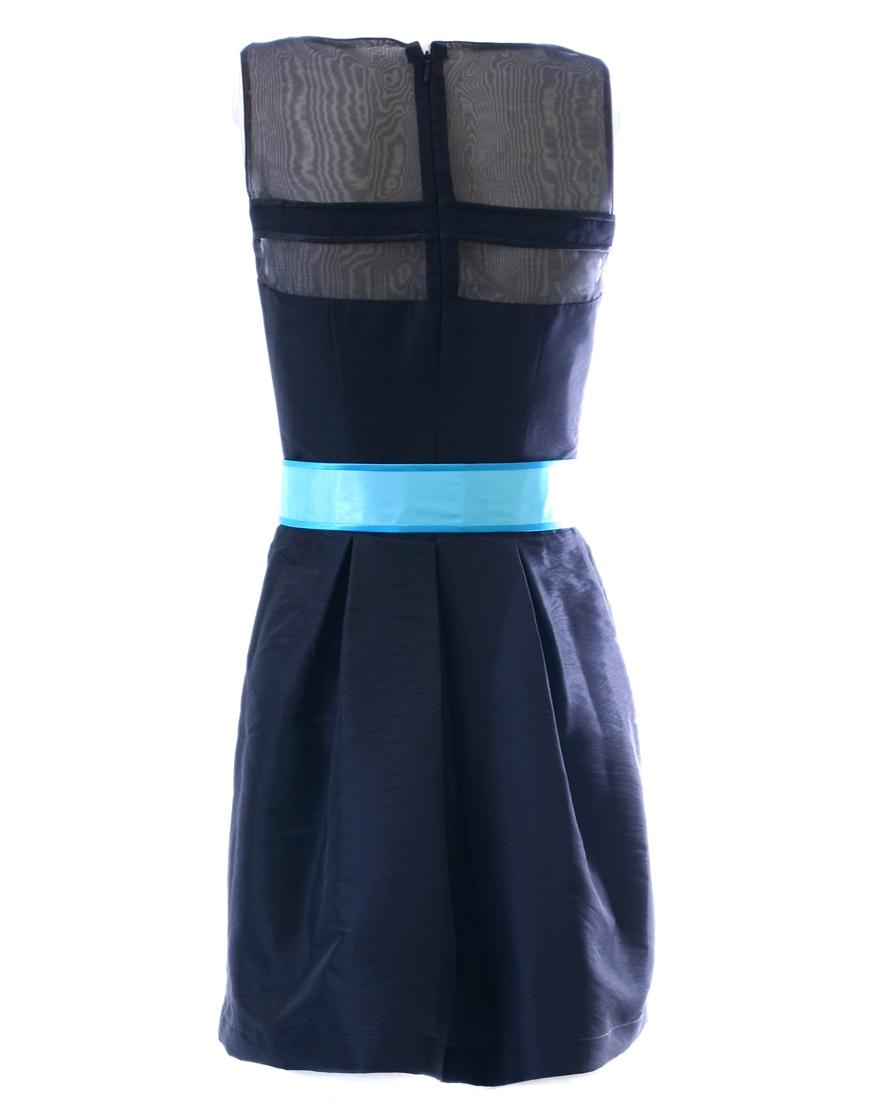 Sleeveless chiffon panel mini dress