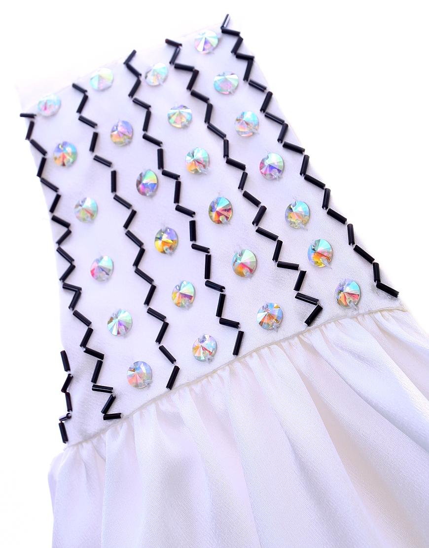 One shoulder crystal embellished dress
