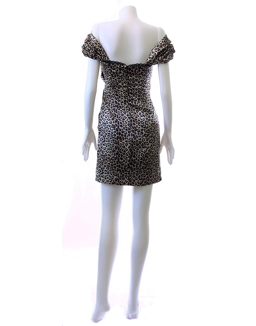 Leopard draped mini dress