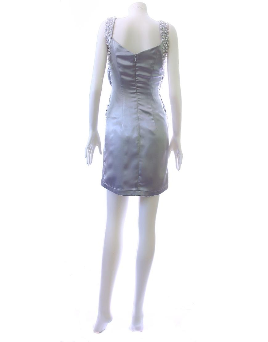 Top draped embellished straps dress