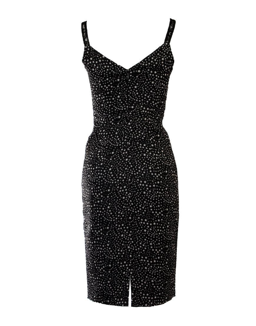 Star print lace bustier dress in black as worn by Lauren Pope