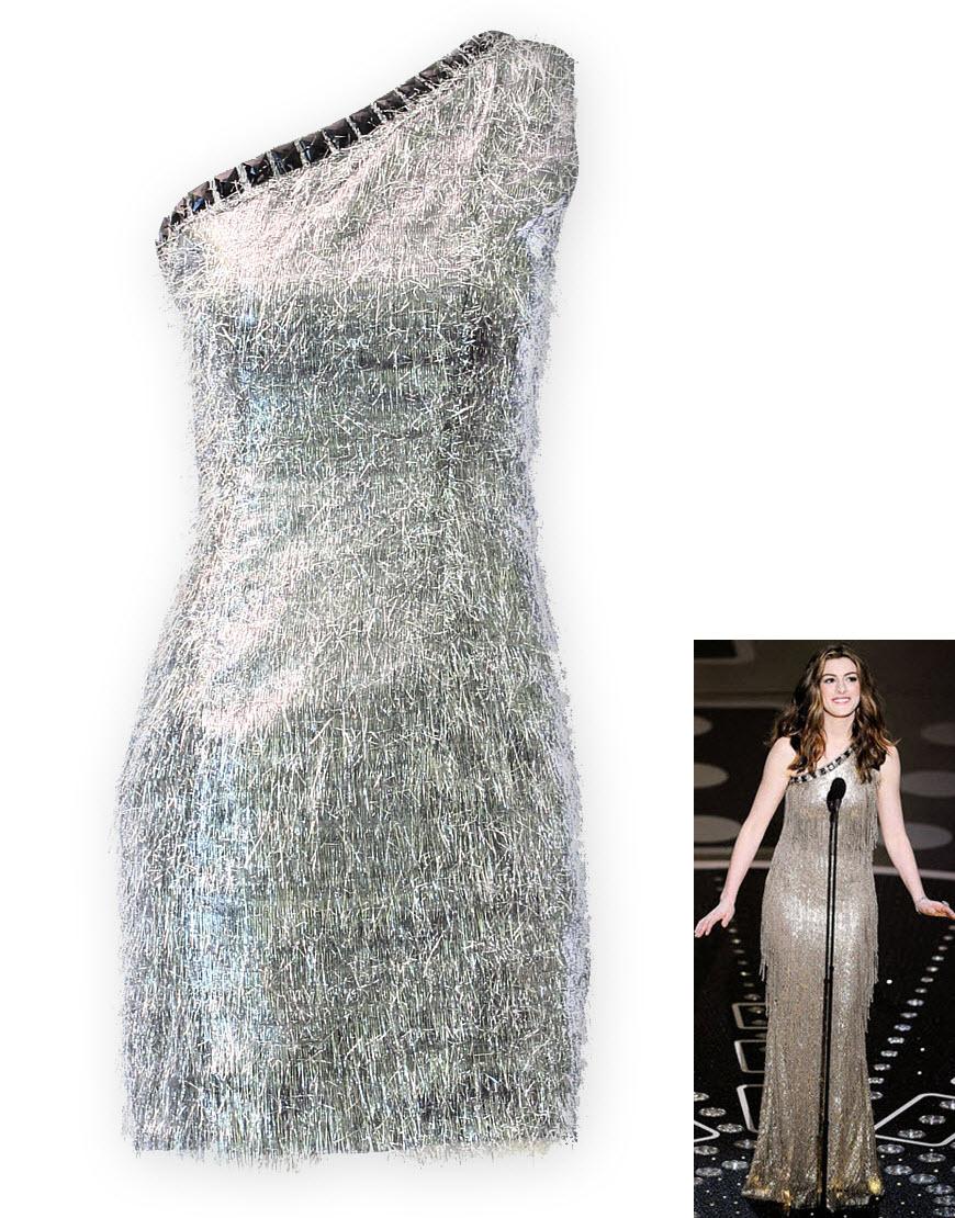 Jewelled one shoulder dress style Anne Hathaway Oscar 2011