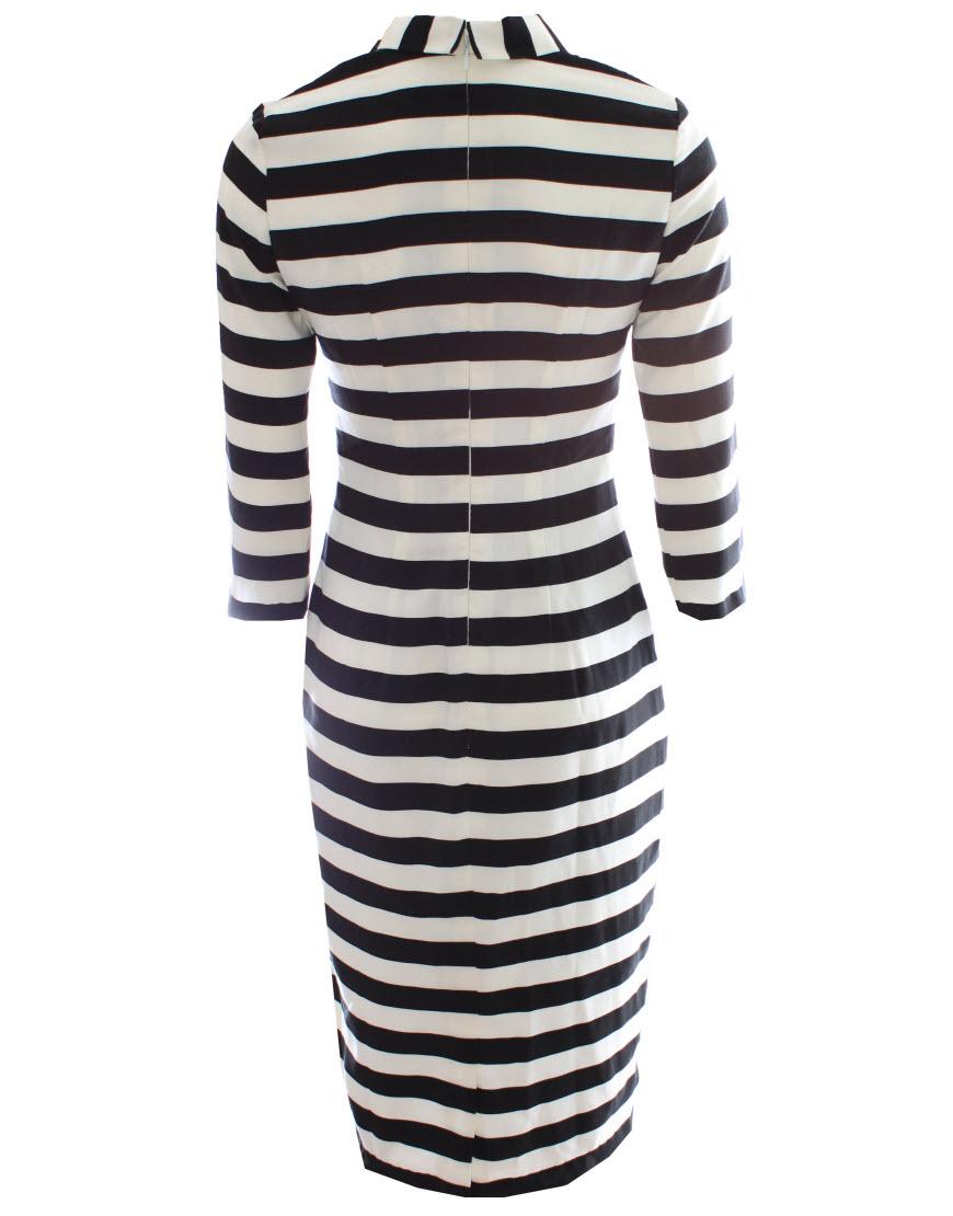 Stripe long sleeve pencil dress
