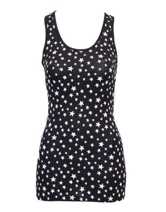 Star print vest in Black