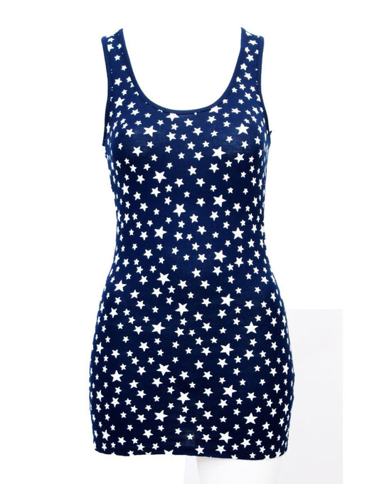 Star print vest in Navy