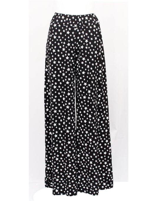 Star print trouser in Black