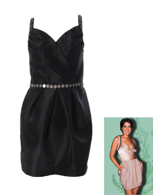 Straps embellished mini dress