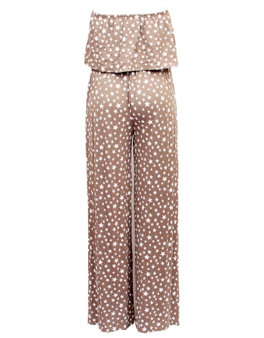 Star print jumpsuit in Mocca