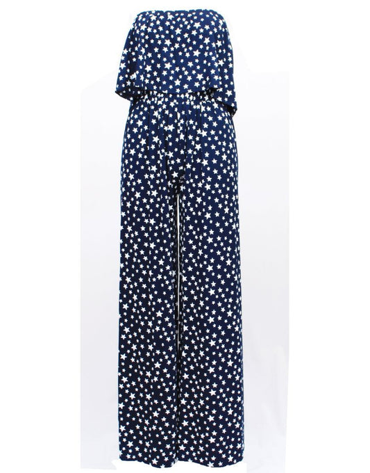 Star print jumpsuit in Navy