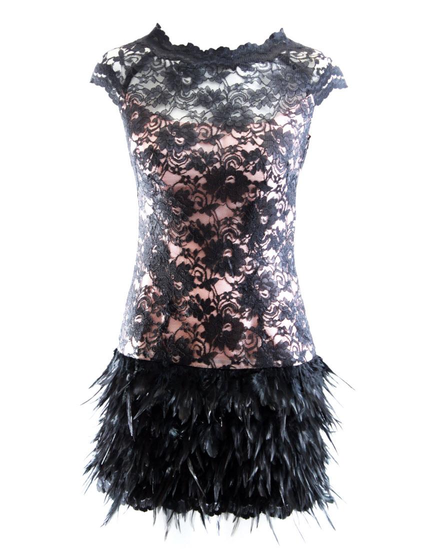Emma Watson style lace feather dress as worn by Sarah Jayne Dunn
