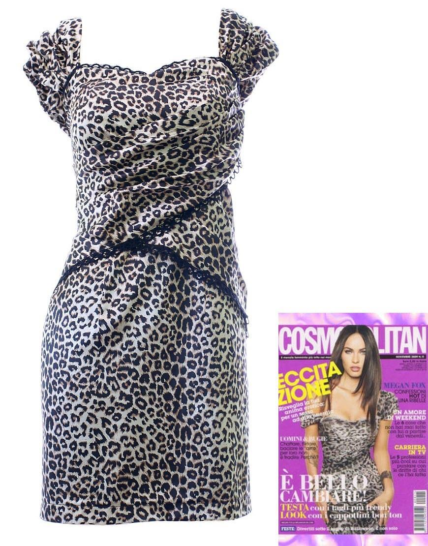 Leopard draped mini dress