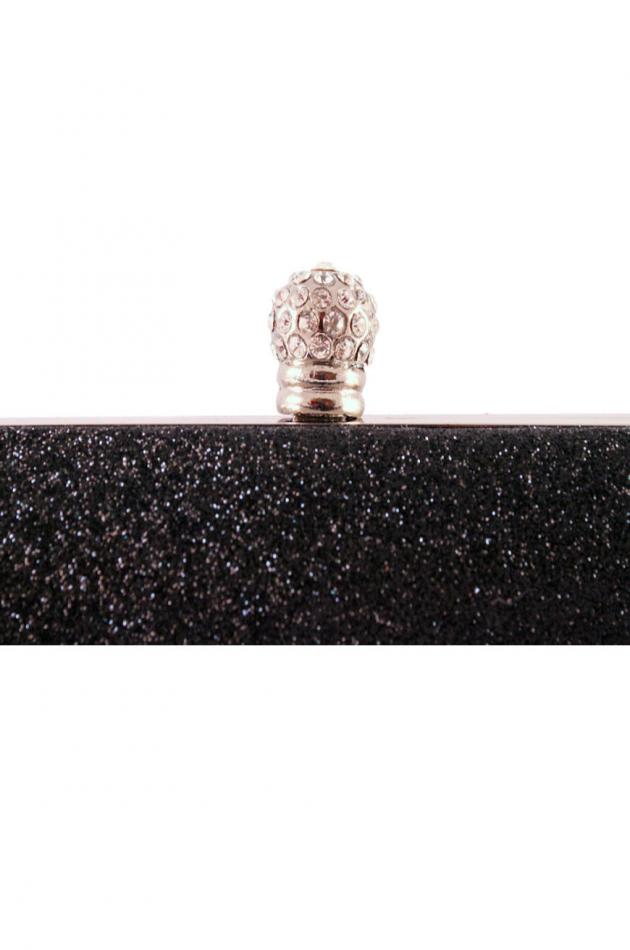 Black Gemstone Diamond Knot Clutch